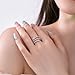 CUTPOIY Fashion Sterling Silver Ring Engagement Rings for Women Cubic Zirconia Wedding Rings for Women Rings for Her Eternity Engagement Wedding Ring(J Size7)