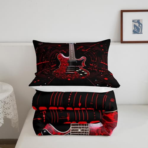 Edredón de guitarra Queen para habitaciones temáticas de música rock 6