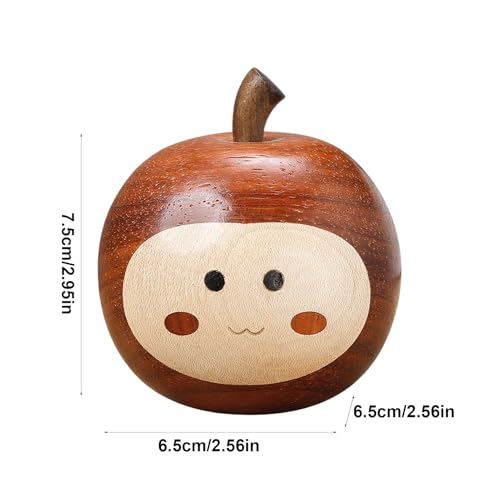 Figurine sculptée main en bois, statue fruit décorative miniature pour maison et bureau