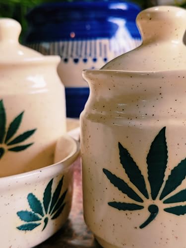 Image of Niyara Multipurpose Storage Ceramic Pickle set Jars with Lid & tray (Set of 4, 300 ml) (Hemp)