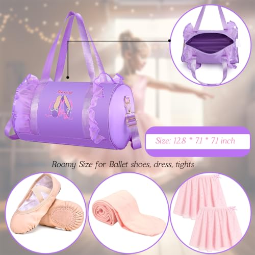 Image of Dorlubel Cute Toddler Ballet Dance Bag for little Girl Tutu Dress Bag with Key Chain