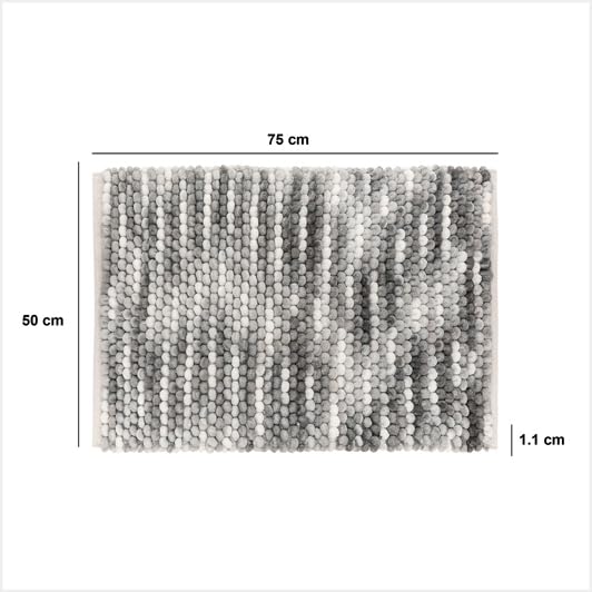 Tapis de bain boule en coton gris 75x50cm 5five pour douche - 4