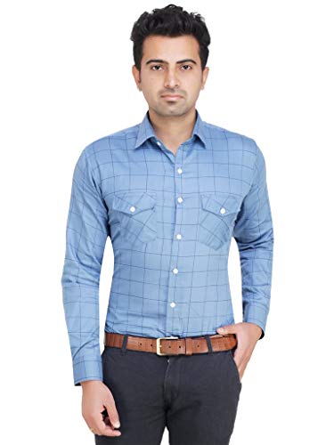 Image of New Check Double Pocket Slim Fit Button Down Shirt-Multicolor