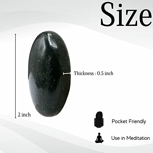 Image of Amazing Gemstone Bloodstone Crystals and Healing Stones - Large Palm Stone Crystals Piedra - Crystal for Good Luck, Balanced Positive Energy, Meditation - Unique Stocking Stuffers and Gifts for Women