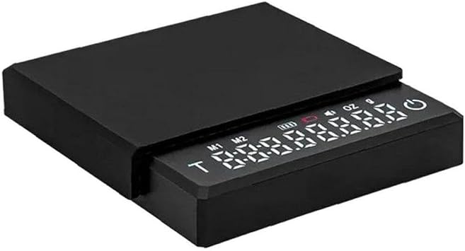 Small Espresso Coffee Kitchen Scale with Non-Slip Pad Espresso Coffee Scale Mini Smart Timer Usb 2kg/0.1g G/oz/Pad Digital Weight Scale Black