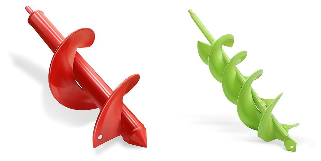 TCBWFY 4"x12" Auger Drill Bit for Planting Digging Holes,TCBWFY 3"x16.5" Garden Auger,Solid Shaft Dual-Spiral High Efficiency Auger Drill Bit for Planting