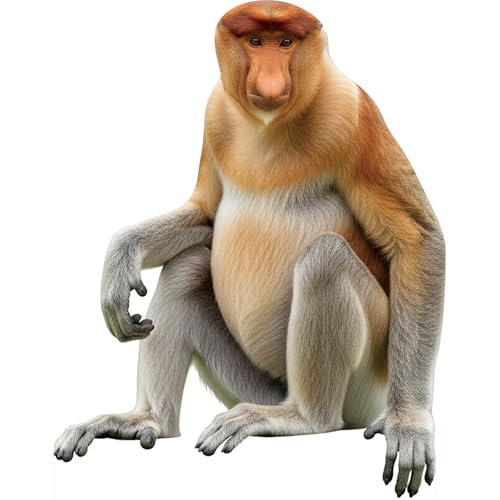 Image of Proboscis Monkey Life Size Cardboard Cutout, 3FT 1 PC | Fun Animal Standup Proboscis Monkey, for Events, Party Decor, Birthday Parties, Photo Booth, Home Decoration, Gifts