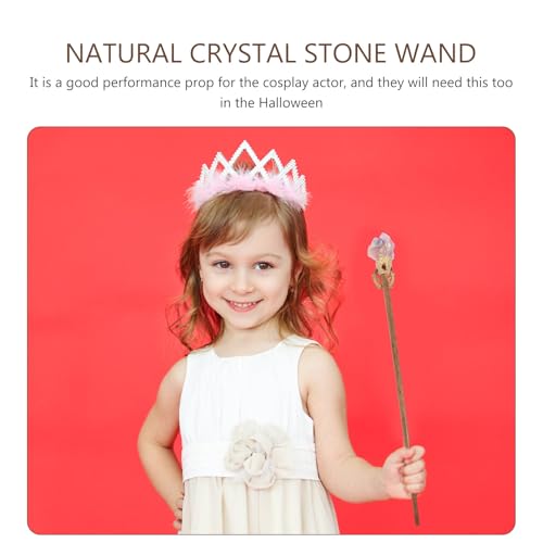 Varita de bruja Outanaya con cristal natural para decoración de hogar 3