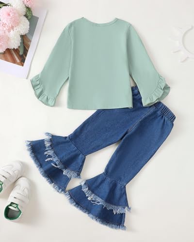 Image of Little Girls Clothes Kids Fall Winter Outfits Pant Set for Girl Age 4-8