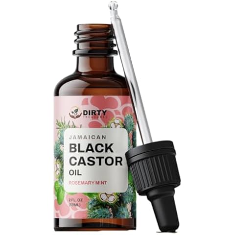 Dirty Treasures Rosemary Peppermint Castor Hair & Scalp Treatment - Nourishing Oil for Hair Growth, Dry/Damaged Hair, Eczema & Split Ends - 2oz Cover