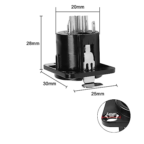 XMSJSIY 4 Pin XLR Panel Mount Connector XLR Female Socket Audio Speaker Microphone Connector D-Type Chassis Solder for Microphone Musical Instruments- 4pcs (4 Pin Female) - Image 2