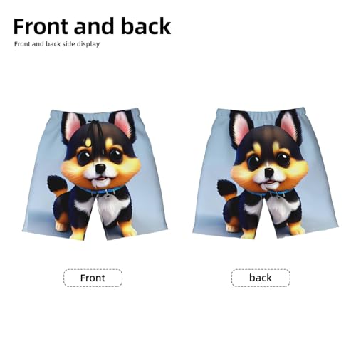 Card Love Fancy Puppy Youth Beach Pants, Soft and Breathable, with Drawstring Waist, Suitable for Sports and Leisure.2