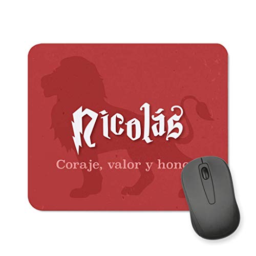 Kadoo Regalos Alfombrilla de Ratón Personalizada Friki Niño Mago con Nombre (Leon)