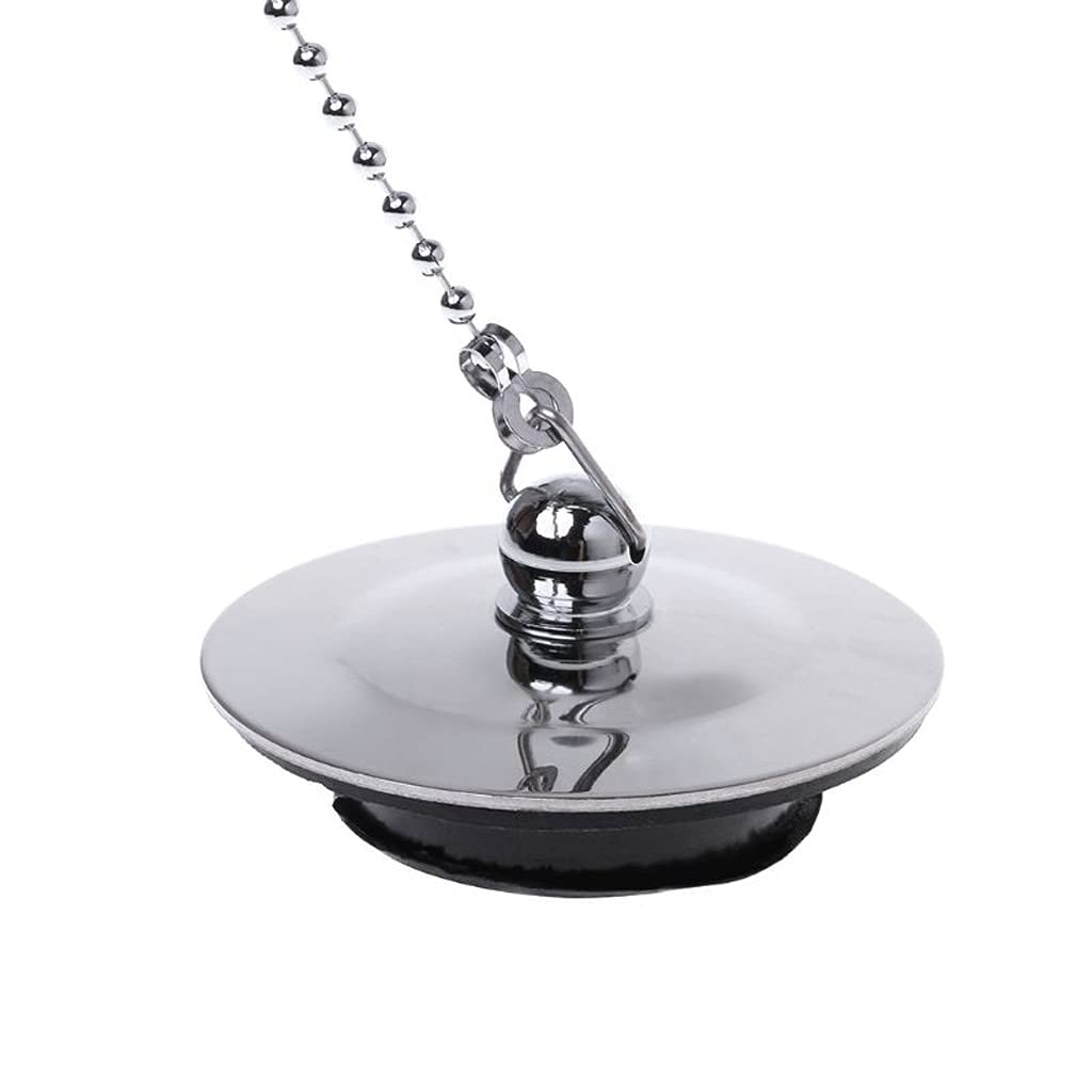 Tapón de Drenaje de la bañera con tapón de Agua de Lavabo de Cadena para baño Cocina cromada cromada