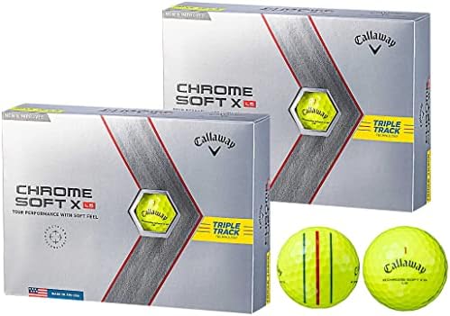 キャロウェイゴルフボールクロムソフトイエロートリプルトラック2ダース