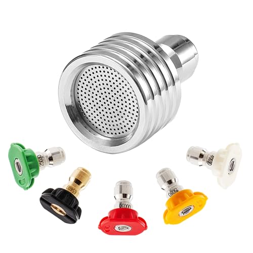 Tool Daily Pressure Washer Shower Nozzle for Soft Wash, 5 Power Washer Nozzle Tips, Soft Rain Shower Sprinkler for Car Washing and Garden Watering, 1/4 Inch Quick Connect