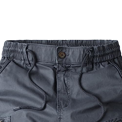 Mens Casual Drawstring Cargo Pants Athletic Hiking Work Outdoor Sweatpants Military Cargo Trousers with Side Flap Pockets2