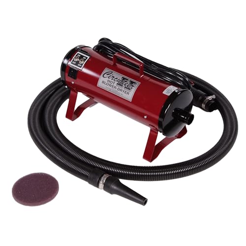 Electric Cleaner Company ECC Circuiteer II Portable Livestock Blower Dryer - 2-Speed Air for Cattle & Pet Grooming Burgundy
