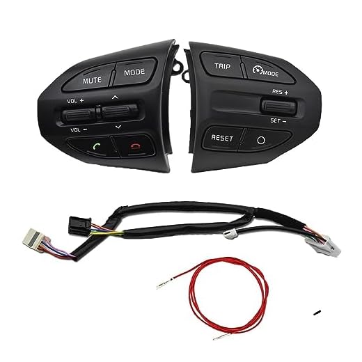 Styrströmställare Wheel Button Cruise Control Volymbrytare med röd linje Fit för KIA K2 RIO 2017 2018 2019 RIO 4 X LINE (Color : K2 CL C wire Redline)