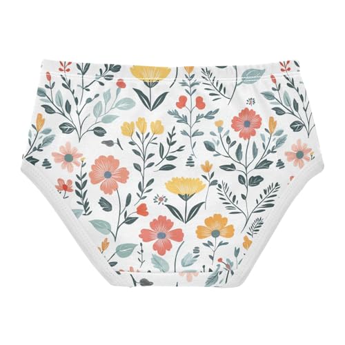 Wusikd Flowers Girls' Underwear Cotton Leaves Girls Briefs Soft Toddler Underwear 2T2