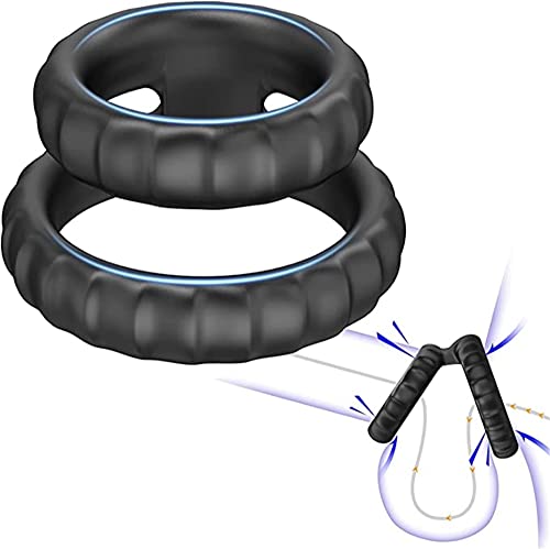 Anneau en silicone à double couche, anneau en silicone à temps de retard masculin pour hommes