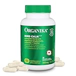 Organika Canadian-Made Mind Calm- with Magnesium Bisglycinate, L-Theanine, GABA, Inositol- Promotes Relaxation and Calm without Drowsiness- 120vcaps