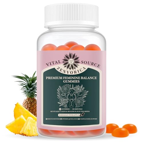 Premium Feminine Balance Gummies for Women - Vital Hawaiian Pineapple pH Balance Probiotic Gummies for Source Odor and Flora Wellness, Immune Support, Vegan, 60 Count