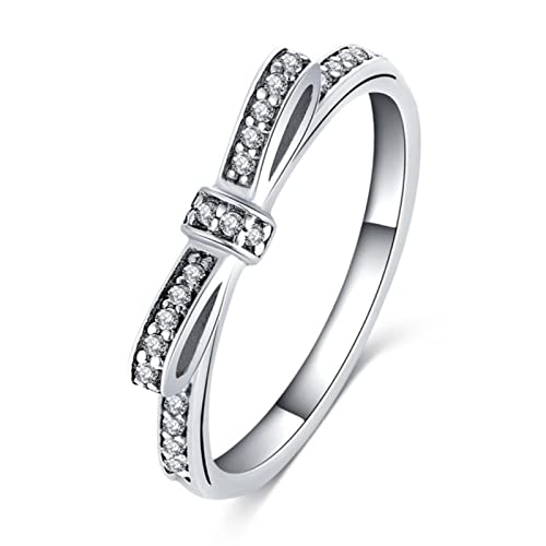 Bague pour femme idée cadeau de mariage avec nœud papillon en zircon étincelant