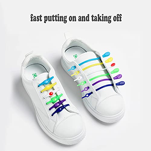 Clawofer 28 Pcs Lazy Elastic Shoelaces,No Tie Shoe Laces For Adults And Children,Colorful Round No Tie Rubber Laces,Sneakers Laces #TOP5