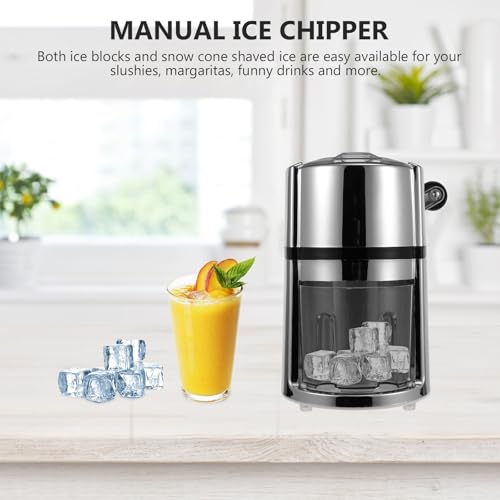 Máquina trituradora de hielo manual Alasum de acero inoxidable para granizados caseros 7