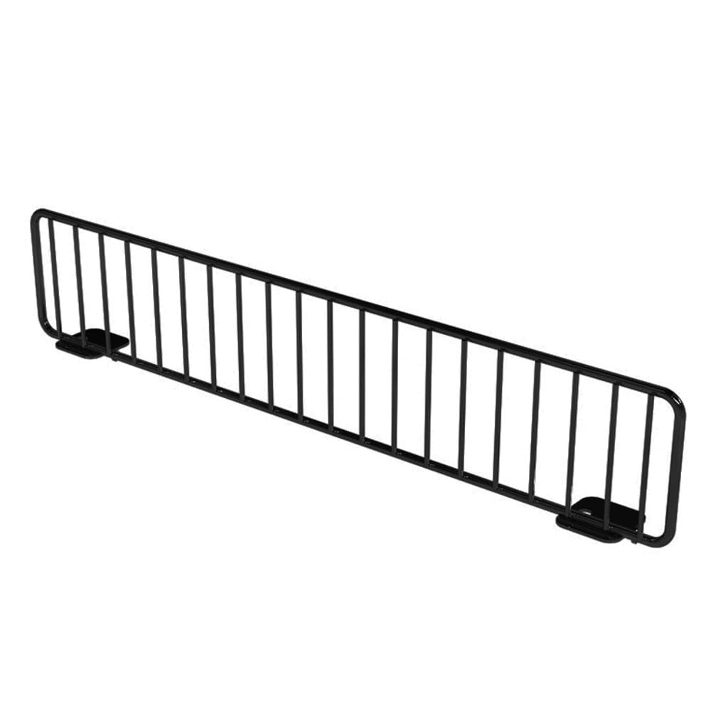 25 Pack Stainless Steel 16" D Wire Shelf Divider Fence for Retail Shelves, Compatible with Lozier and Madix Gondola Shelving, Black 3" H