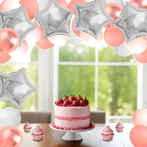 Image of MEETINGU Silver Star Balloons - 18 Inch Star Foil Balloons, 10PCS Mylar Balloons for Birthday Party, Anniversary, Wedding, Baby Shower