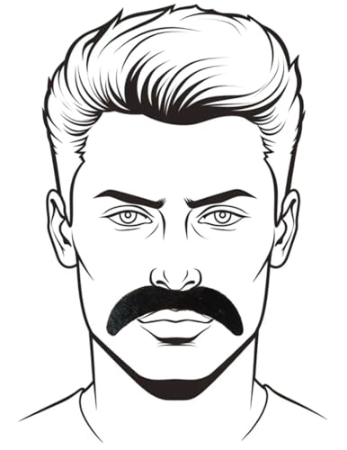 Image of BookMyCostume Stick-On Moustache Set - 12 Pieces with 6 Unique Styles | Self-Adhesive Fake Mustaches for Kids & Adults | Theme Party, Fancy Dress, Fun Props