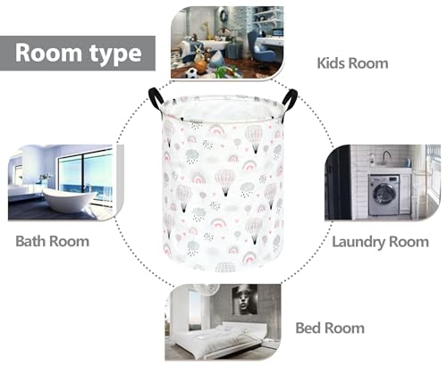 Image of Large Laundry Basket Canvas Storage Bins Baby Nursery Hamper for Boys and Girls Toy Box Gift Baskets for Home,Office,Home Decor
