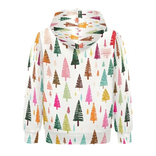 Kids Hoodies Sweaters Christmas Xmas Trees Hooded Sweatshirts with Big Pockets for Boys Girls B04002892
