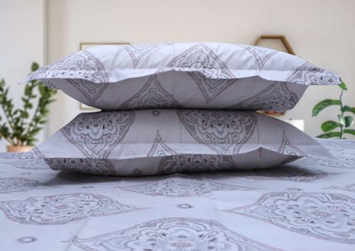 Image of Super Bedzz by Prihaal Decor Cotton Double Size Bedsheet with 2 Pillow Cover Size:108x108 (Pink 4) bedsheet for Double Bed, Cotton Double bedsheet, Suitable for Bedroom, Gift Set