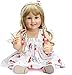 JINPENGRAN Jouet de poupée 55cm Reborn Toddler Girl Poupée en Silicone Jouet de Bain Doux Corps Complet Longs Cheveux Blonds (Color : Blue Eyes, Size : 55CM)