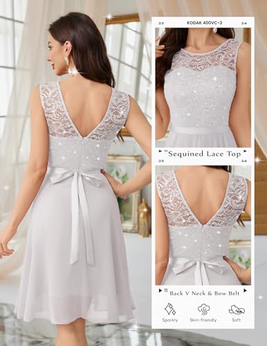 Image of BeryLove Womens Boat Neck A Line Sleeveless Lace Formal Homecoming Dress