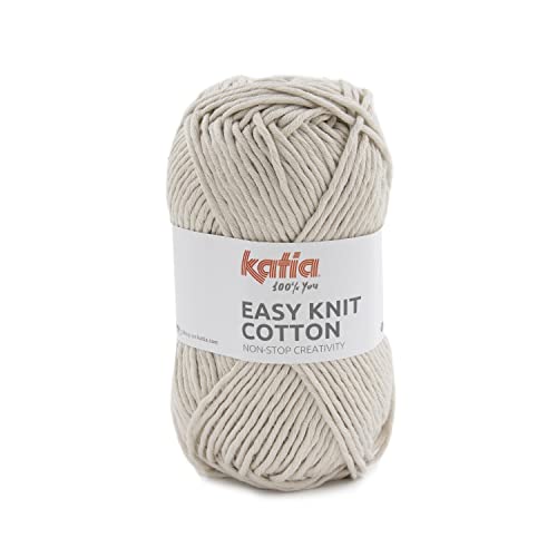 Katia Easy Knit Cotton Pelote de laine, couleur : beige (8), 100 g/env. 100 m