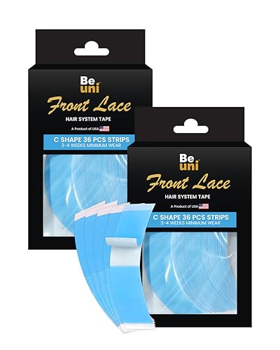 Image of Front Lace tape 72pcs No Shine Wig Tape for Men & Women | Strong Hold 3-4 Weeks | Waterproof Wig Tape for Men | Invisible Hair Patch Tape | Front Hair Patch Adhesive | 36 Strips (2)