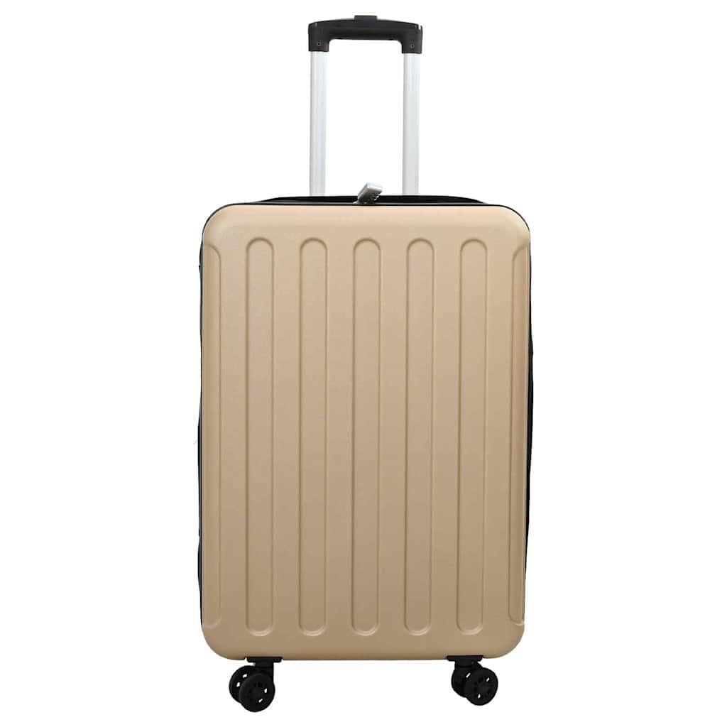Valigia con lucchetto, 34 x 23 x 55,5 cm, valigia da viaggio in plastica ABS champagne, bagaglio a mano con custodia rigida