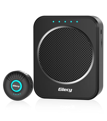 Giecy Amplificateur de Voix avec Micro Cravate sans Fil Portable, Anti-Larsen DSP, Batterie 2800mAh, système de sonorisation pour Enseignants, Guides,...