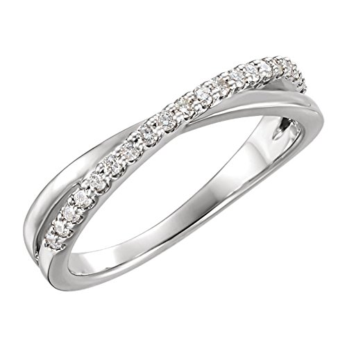 0.35 ct Ladies Round Cut Diamond Criss-Cross Ring in Platinum In Size 14