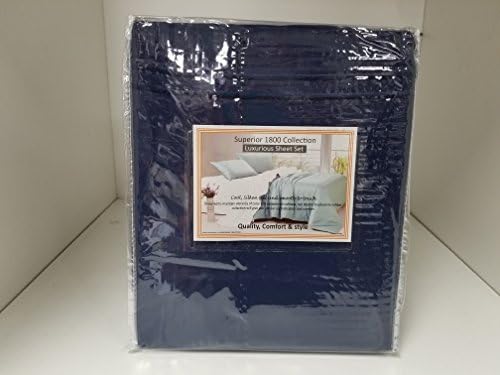 Linen Superstore Microfiber Wood Frame Waterbed Sheet Set with Stay Tuck Poles - Solid Color with Embroidery - (Navy, Queen Waterbed)