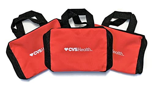 Image of Red and Black First Aid Bags - Build Personal First Aid Kit, Zippered Pouches, Labeled Net Pockets, Pack of 3 Bags