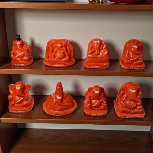 Image of KariGhar Ashtavinayak Ganesh Ji /Ganpati Bappa Murti Perfect for Office Table,Study Table, House Warming, Home, Puja Ghar, Decoration & Gifting 4.5 inch Religious