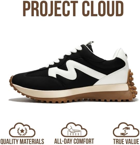 Project Cloud Trendy Fashion Sneakers for Women 2026 - Memory Foam and Non-Slip Comfortable Casual Ladies Shoes for Womens Fashion Sneakers - Lightweight Lace-up Shoes (Lecco) - Image 4