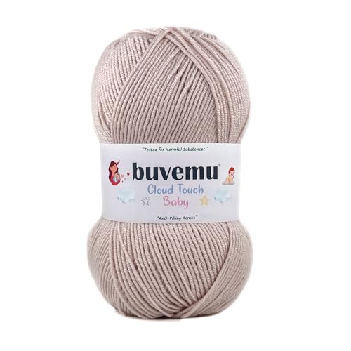 Image of Cloud Touch Baby - DK Weight Soft Anti-Pilling Yarn for Baby Clothes, Blankets & Amigurumi Crochet & Knitting, 90% Acrylic 10% Viscose derived from Bamboo, 3.53 Oz / 262 Yards (Almond, 1 Pack)