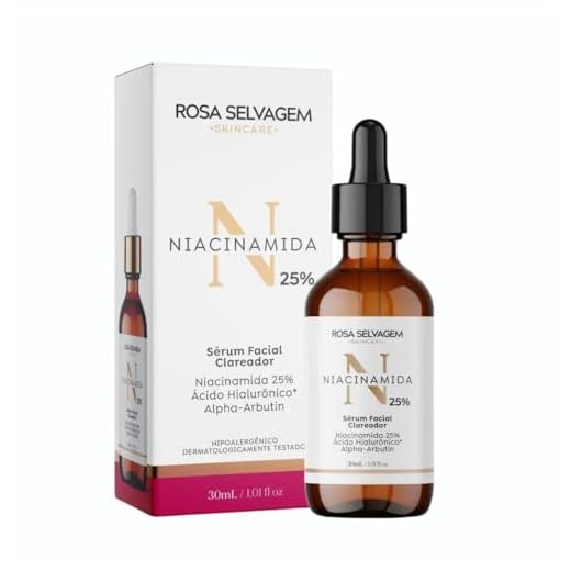 Sérum Facial Hidratante Clareador Manchas Escuras Niacinamida 25% Ácido Hialurônico Skincare Rosa Selvagem 30ml Vegano