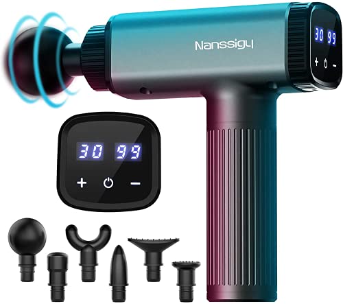 Massage Gun Deep Tissue,Powerful 30 Speeds Percussion Muscle Massager, 2600mah Electric Handheld Muscle Massage Gun,Portable Fascia Gun with 6 Massager Heads for Athletes Muscle Tension Pain Relief